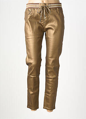 Pantalon slim talie elastică maro MAISON ONADO femeie