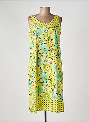 Rochie midi imprimeu floral fără mâneci galben AGATHE & LOUISE femeie