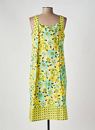 Rochie midi imprimeu floral fără mâneci galben AGATHE & LOUISE femeie