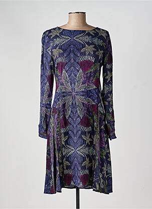 Rochie midi imprimeu floral mâneci lungi albastru SURKANA femeie