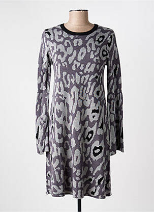 Rochie pulover elasticitate mâneci lungi gri MARINA V femeie