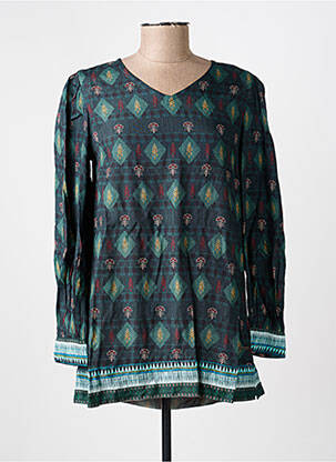 Bluză țesătură poplin mâneci lungi verde AGATHE & LOUISE femeie