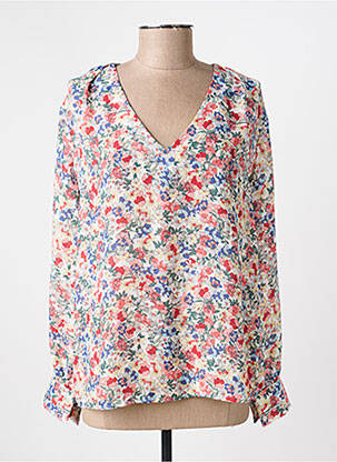 Bluză imprimeu floral mâneci lungi roșu VINTAGE LOVE femeie