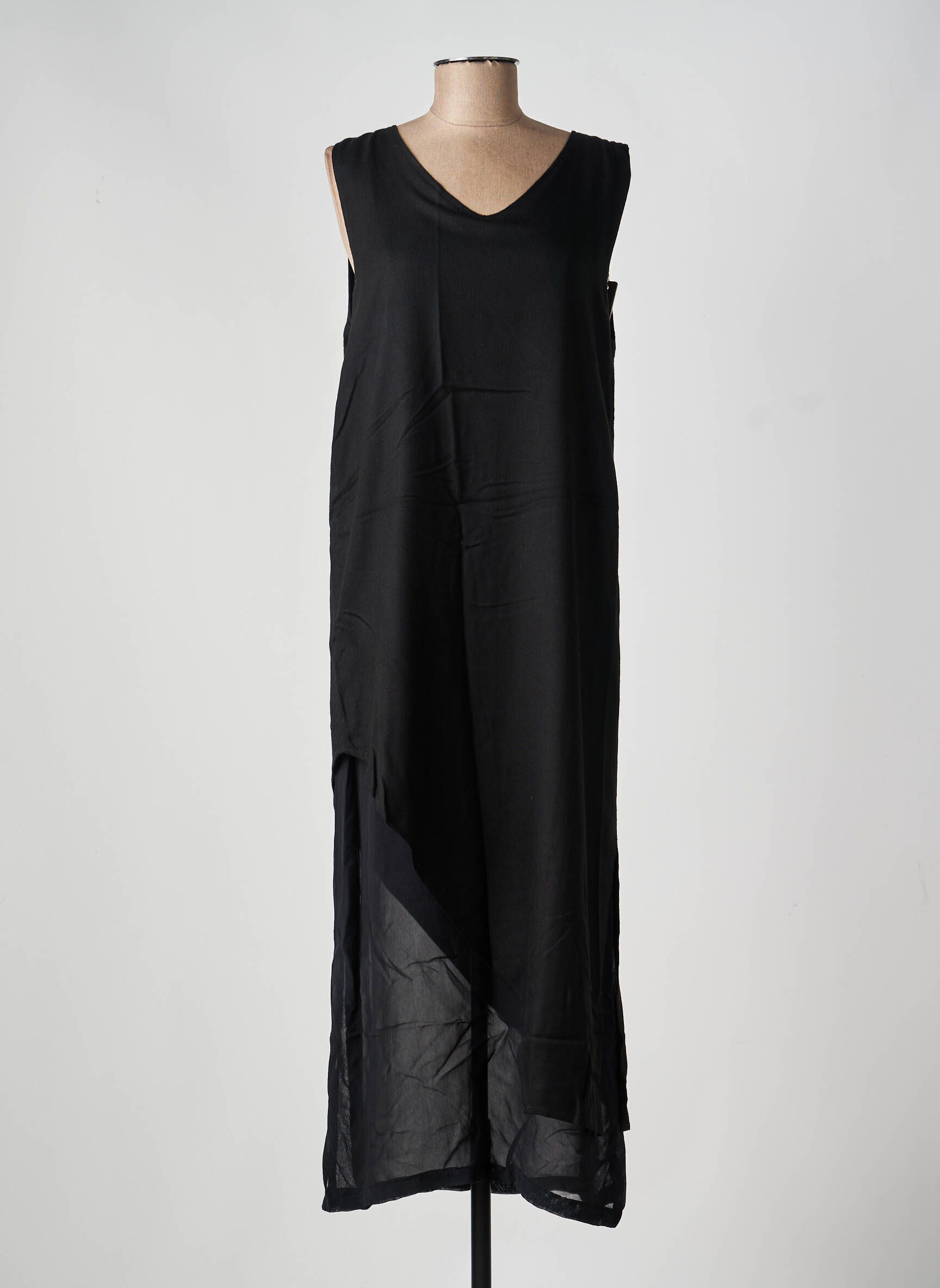 Rochie lungă fără mâneci fără mâneci negru FILLE DES SABLES femeie