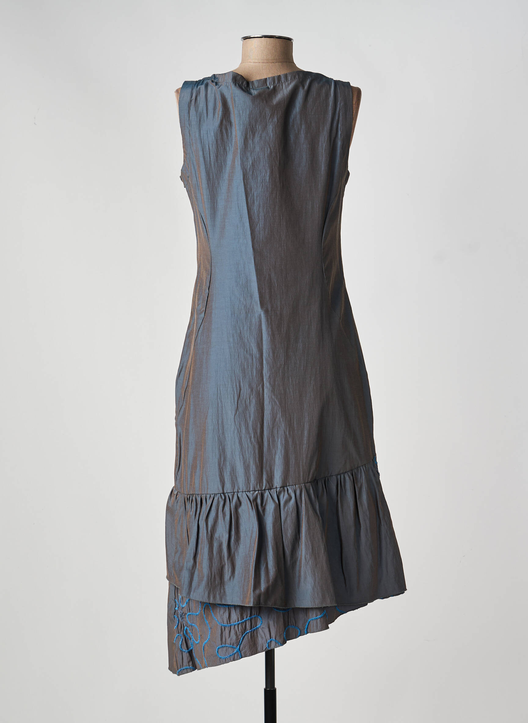 Rochie midi fără mâneci fără mâneci gri FILLE DES SABLES femeie
