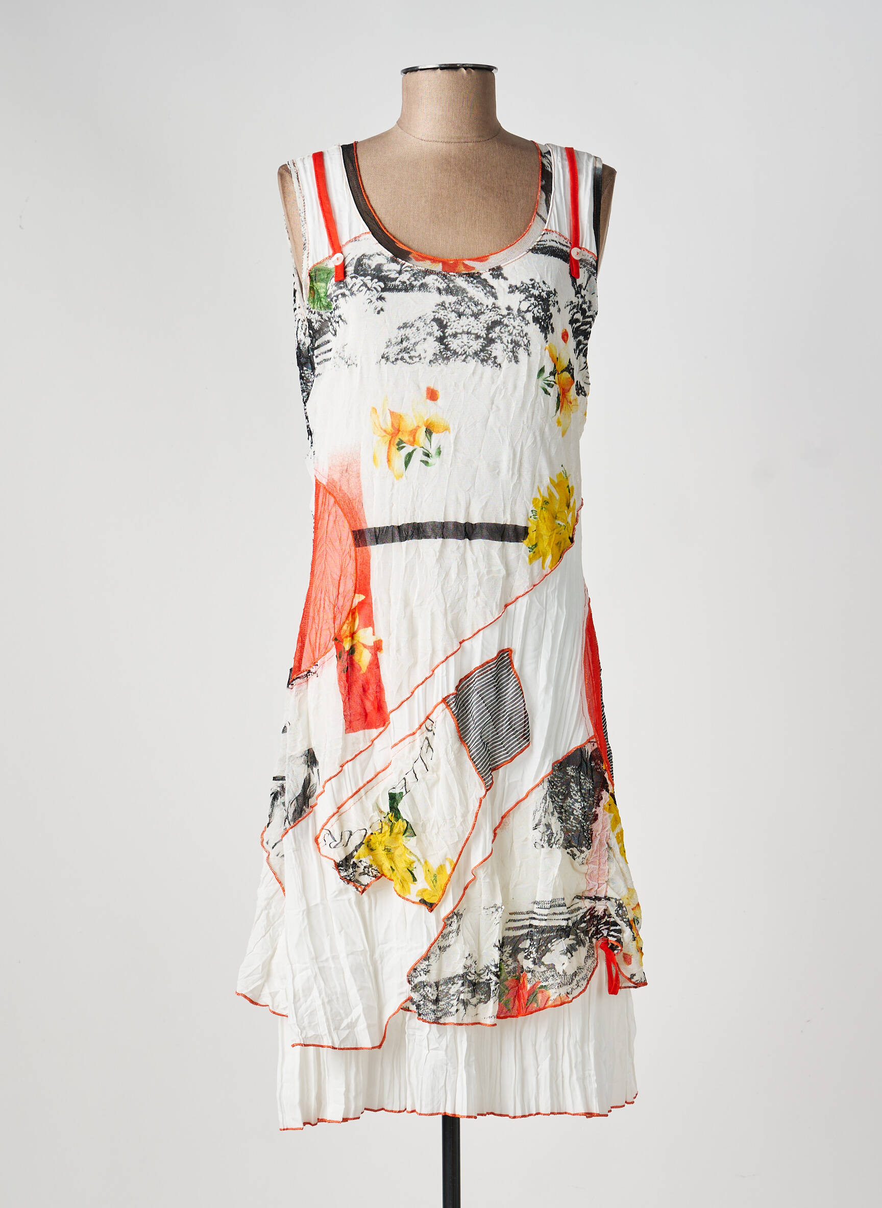 Rochie midi fără mâneci fără mâneci alb ME-PARIS femeie