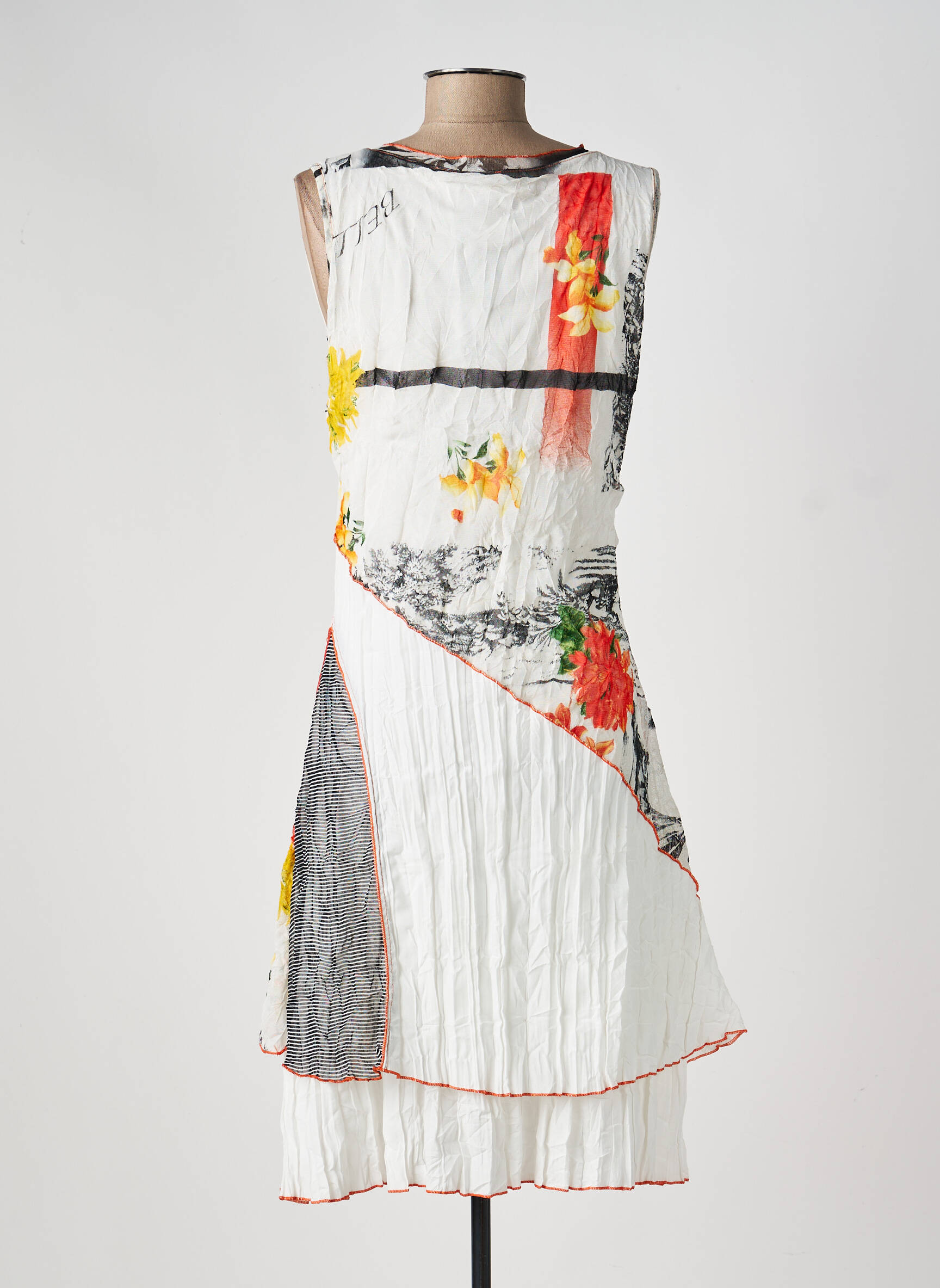 Rochie midi fără mâneci fără mâneci alb ME-PARIS femeie