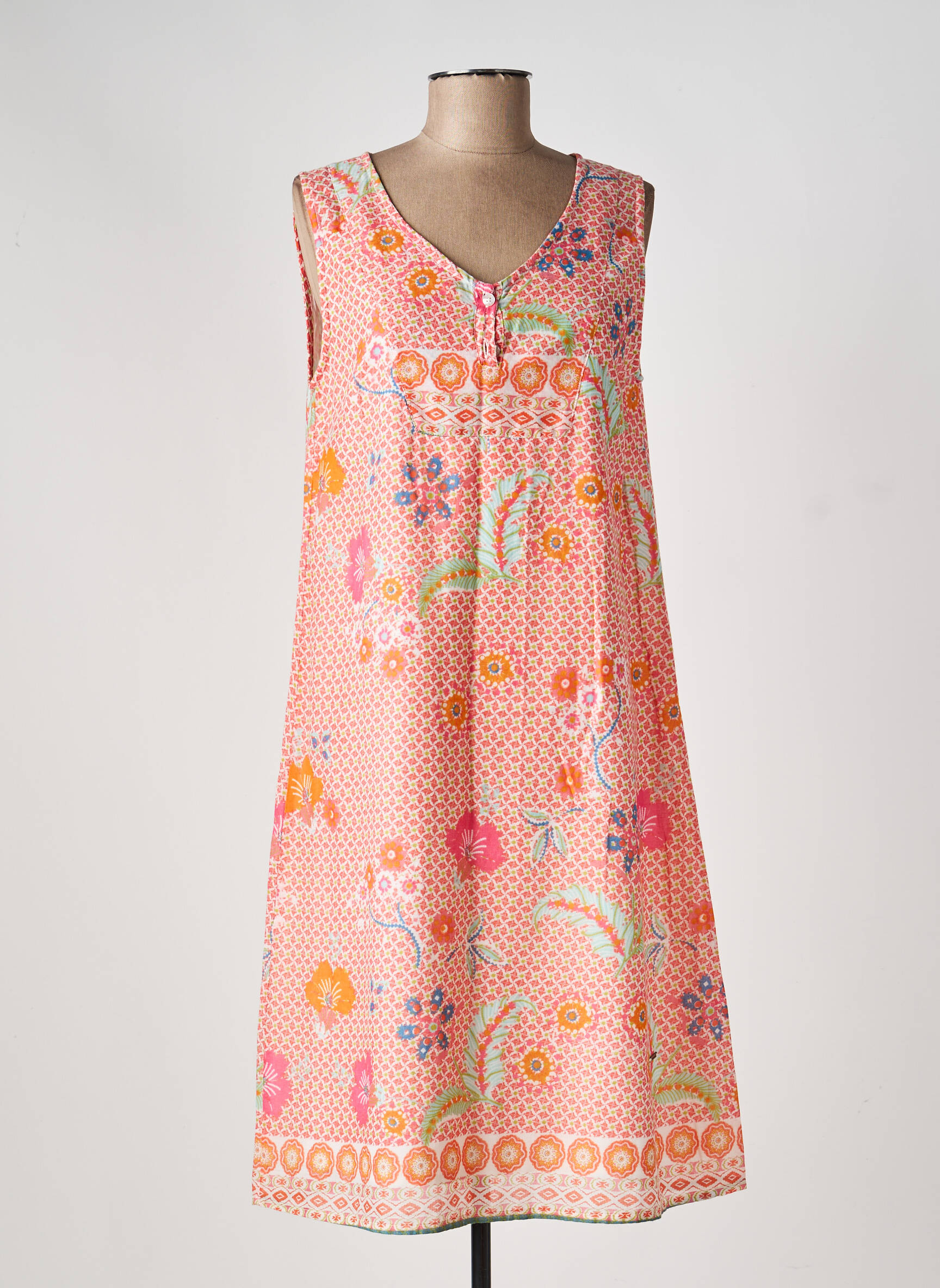 Rochie midi imprimeu floral fără mâneci roz AGATHE & LOUISE femeie
