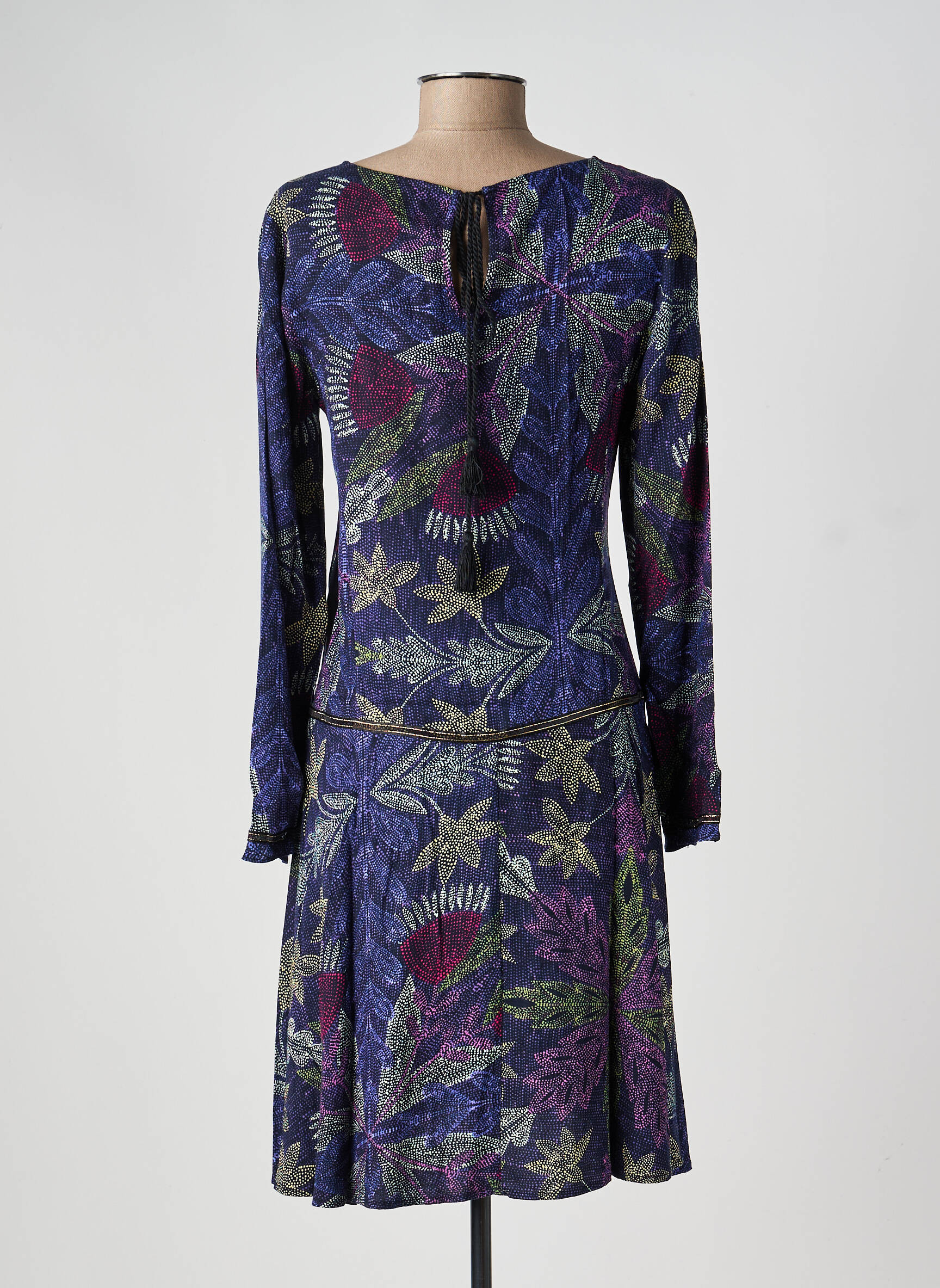 Rochie midi imprimeu floral mâneci lungi albastru SURKANA femeie