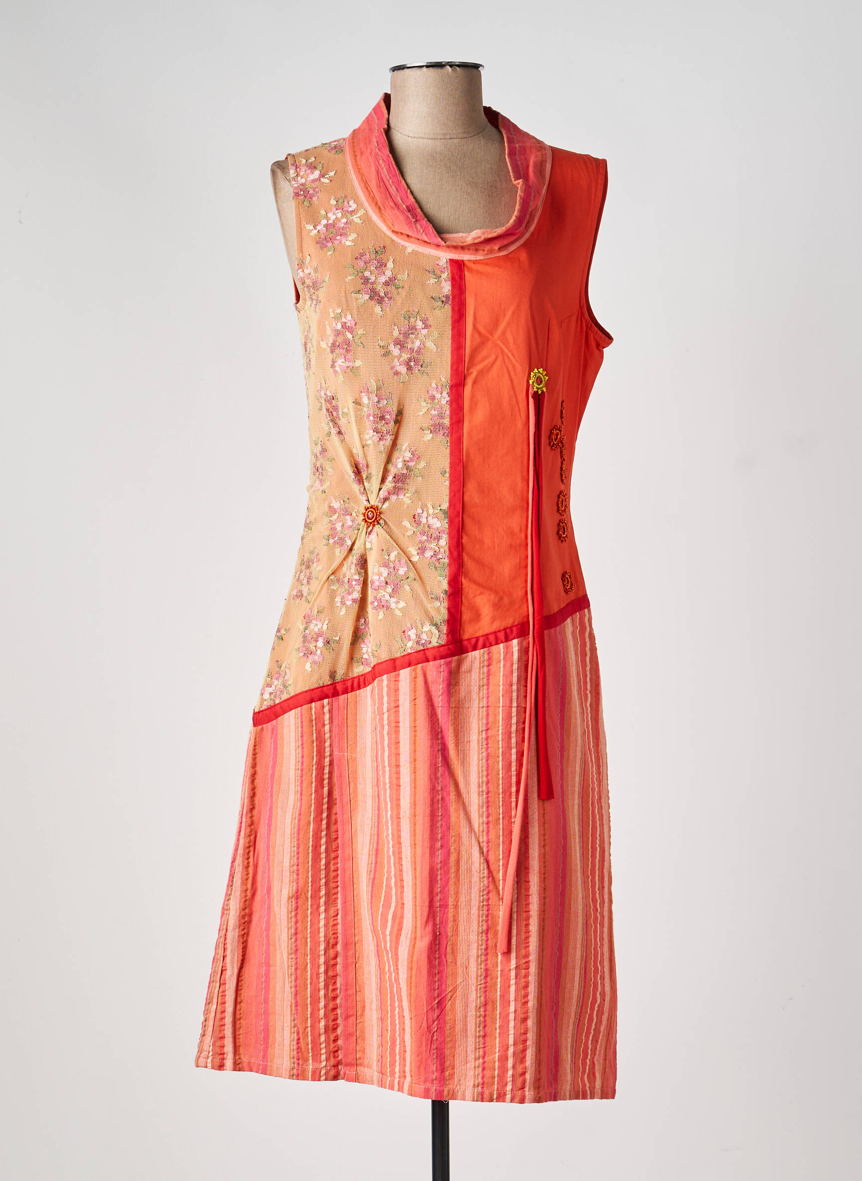 Rochie midi fără mâneci fără mâneci portocalie ENJOY femeie
