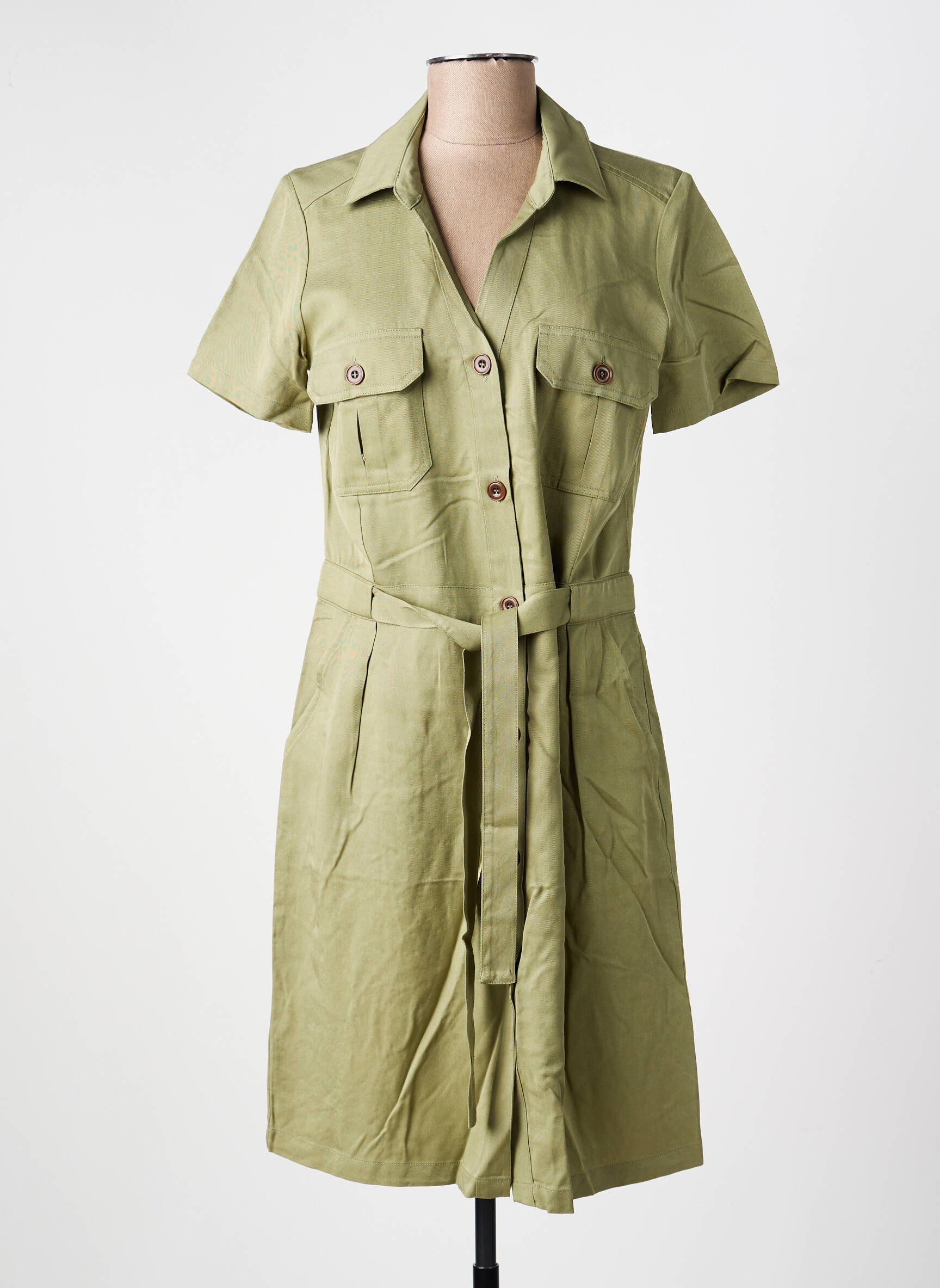 Rochie midi mâneci scurte mâneci scurte verde STUDIO NORDIIC femeie