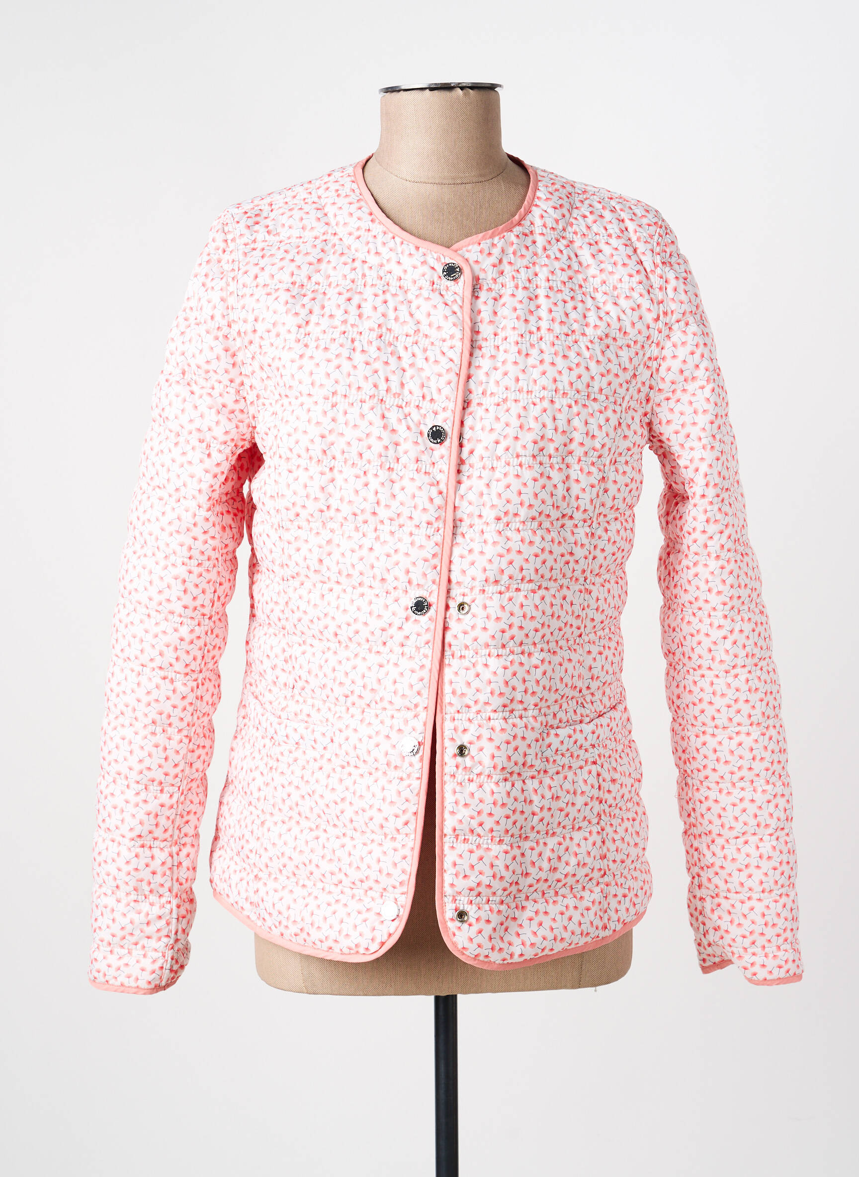 Geacă matlasată mâneci lungi fără glugă roz CONCEPT K femeie