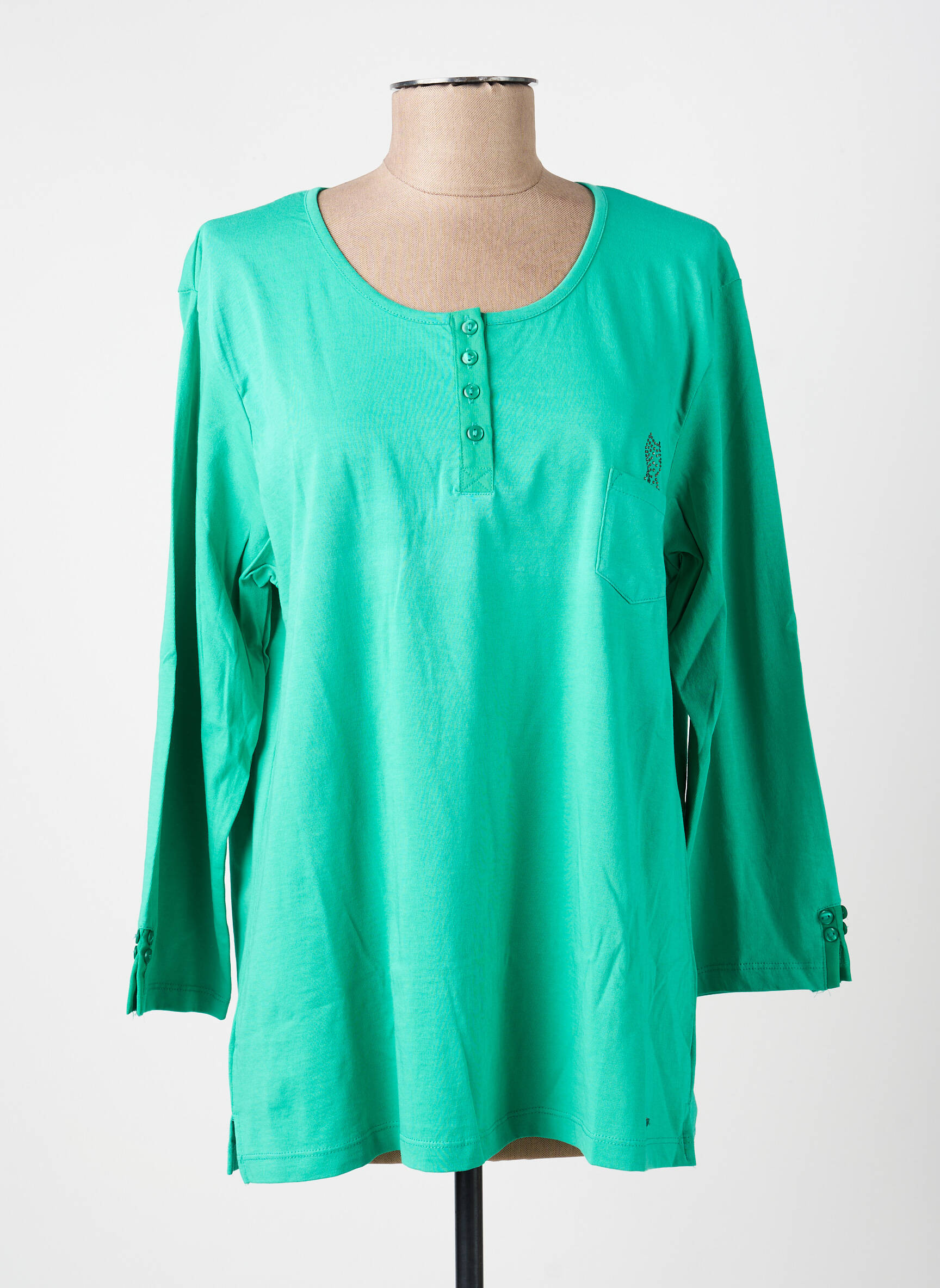Tricou mâneci 3/4 mâneci 3/4 verde FELINO femeie