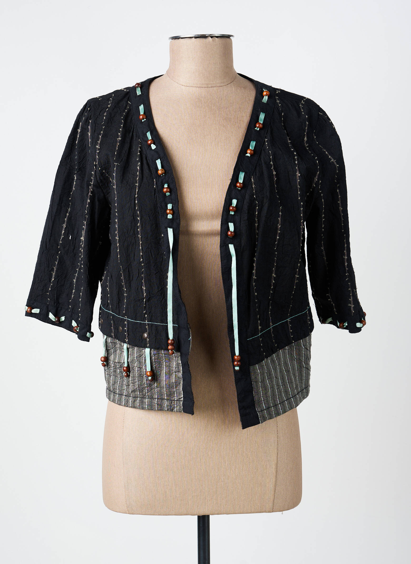 Bolero efect material satinat negru JAC JAC femeie