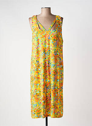 Rochie midi imprimeu floral fără mâneci galben AGATHE & LOUISE femeie