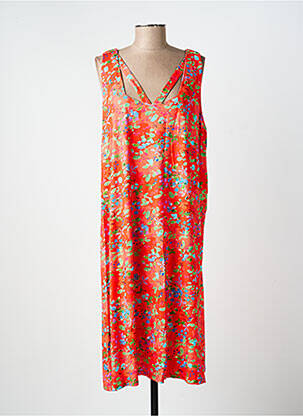 Rochie lungă imprimeu floral fără mâneci portocalie AGATHE & LOUISE femeie
