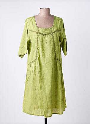 Rochie midi croială fluidă mâneci lungi verde AGATHE & LOUISE femeie