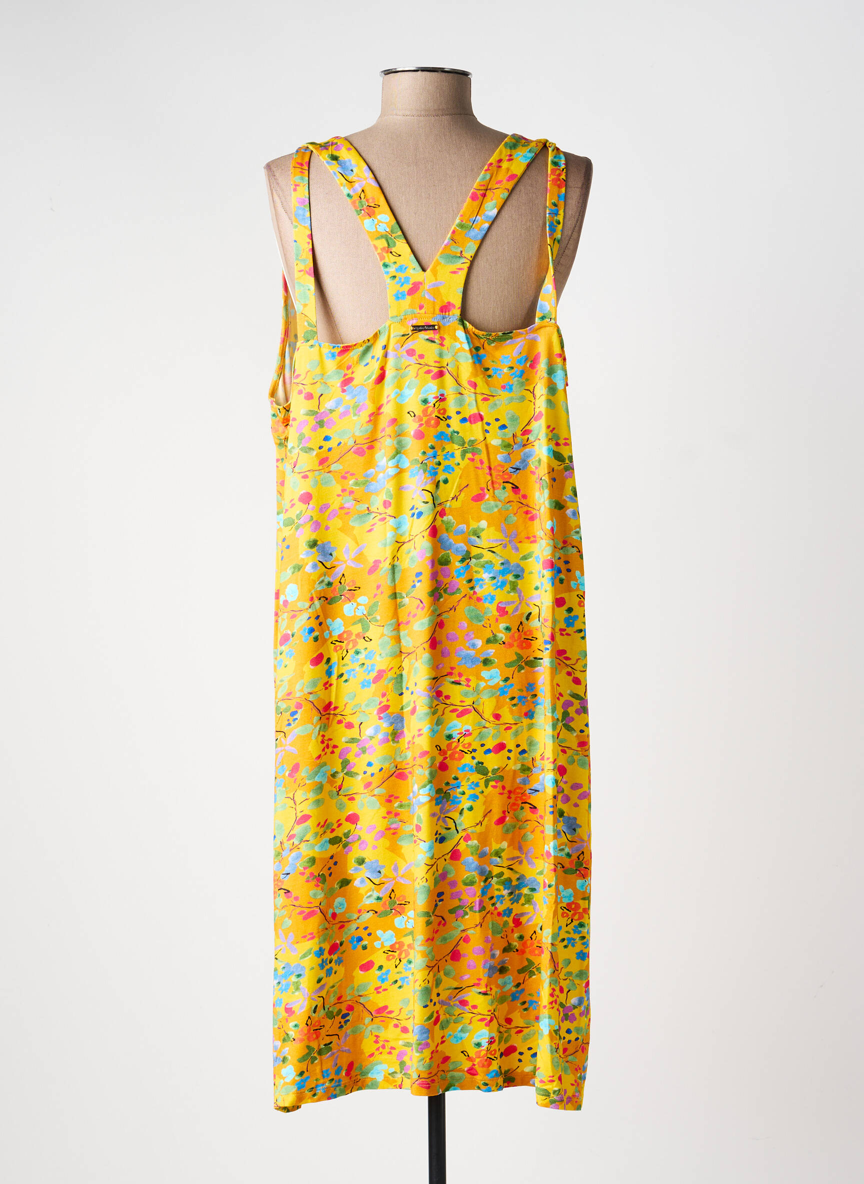 Rochie midi imprimeu floral fără mâneci galben AGATHE & LOUISE femeie