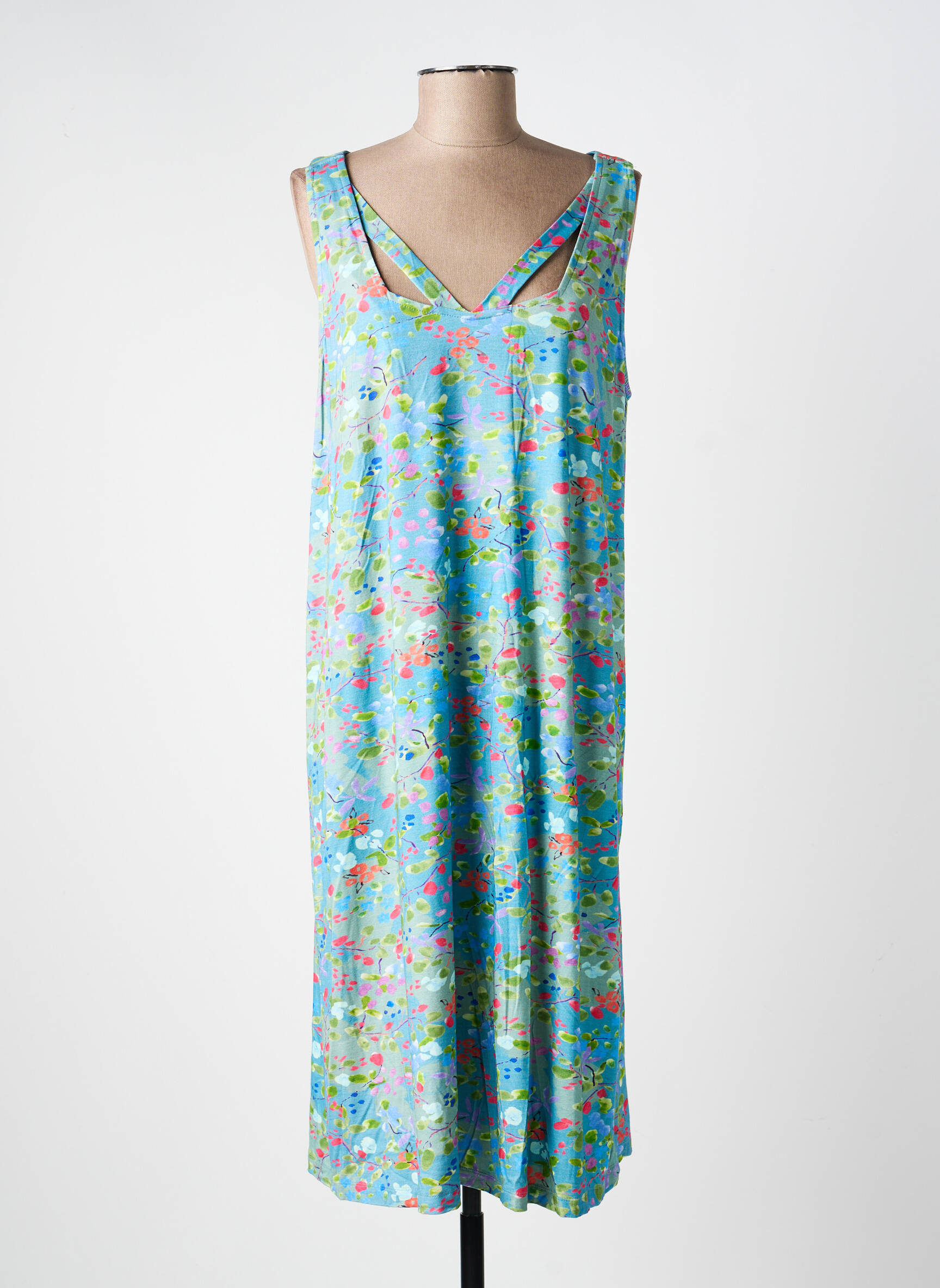 Rochie midi croială fluidă fără mâneci albastru AGATHE & LOUISE femeie
