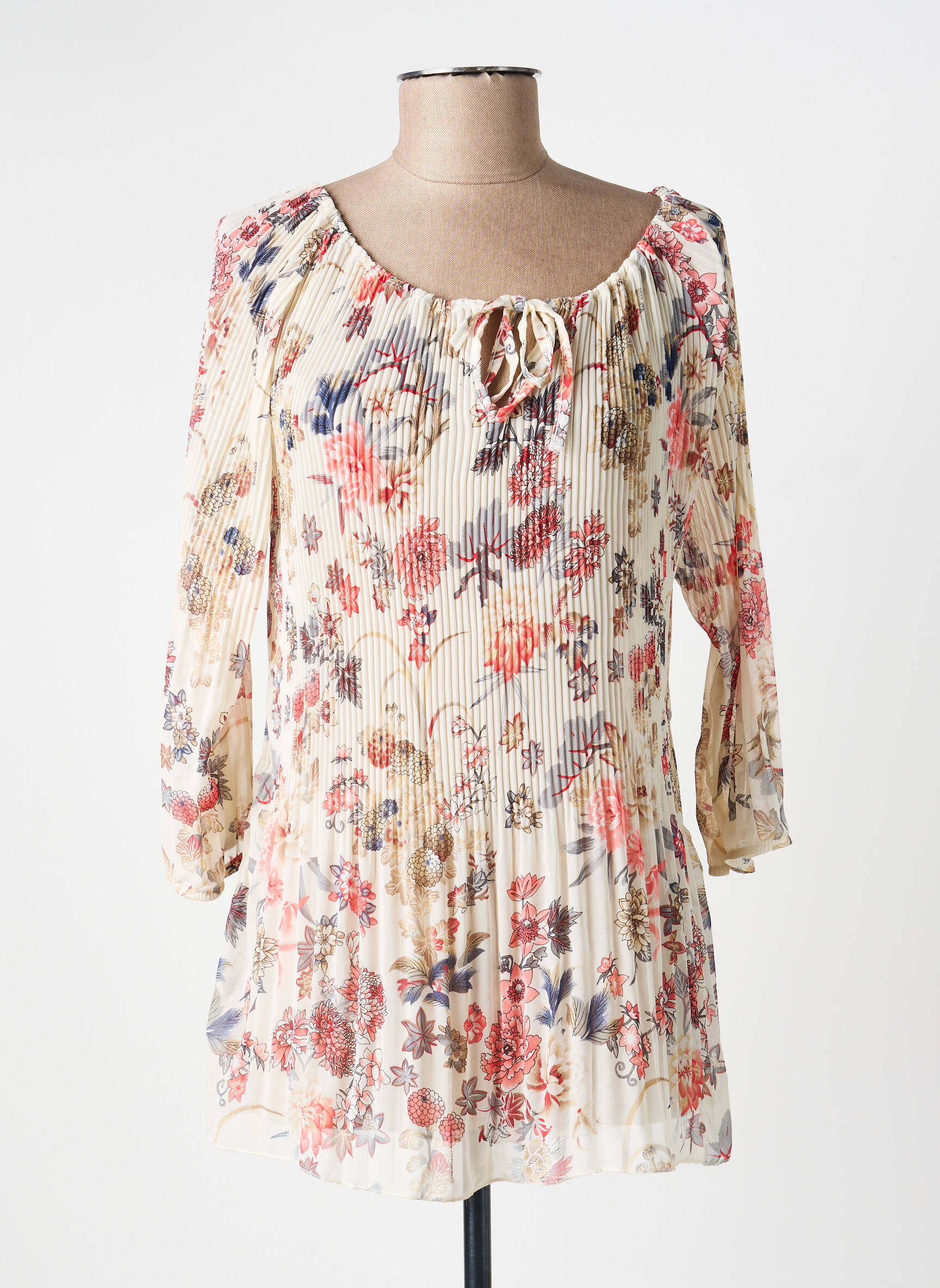 Bluză imprimeu floral mâneci lungi bej MIELO MODA femeie