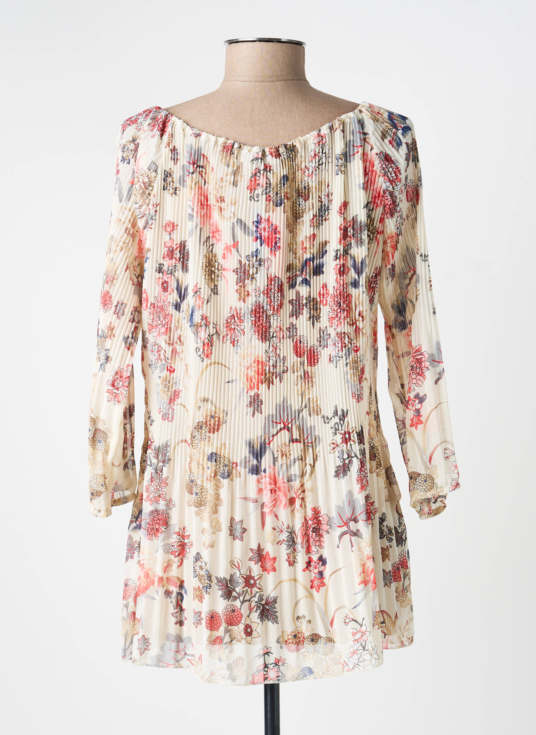 Bluză imprimeu floral mâneci lungi bej MIELO MODA femeie