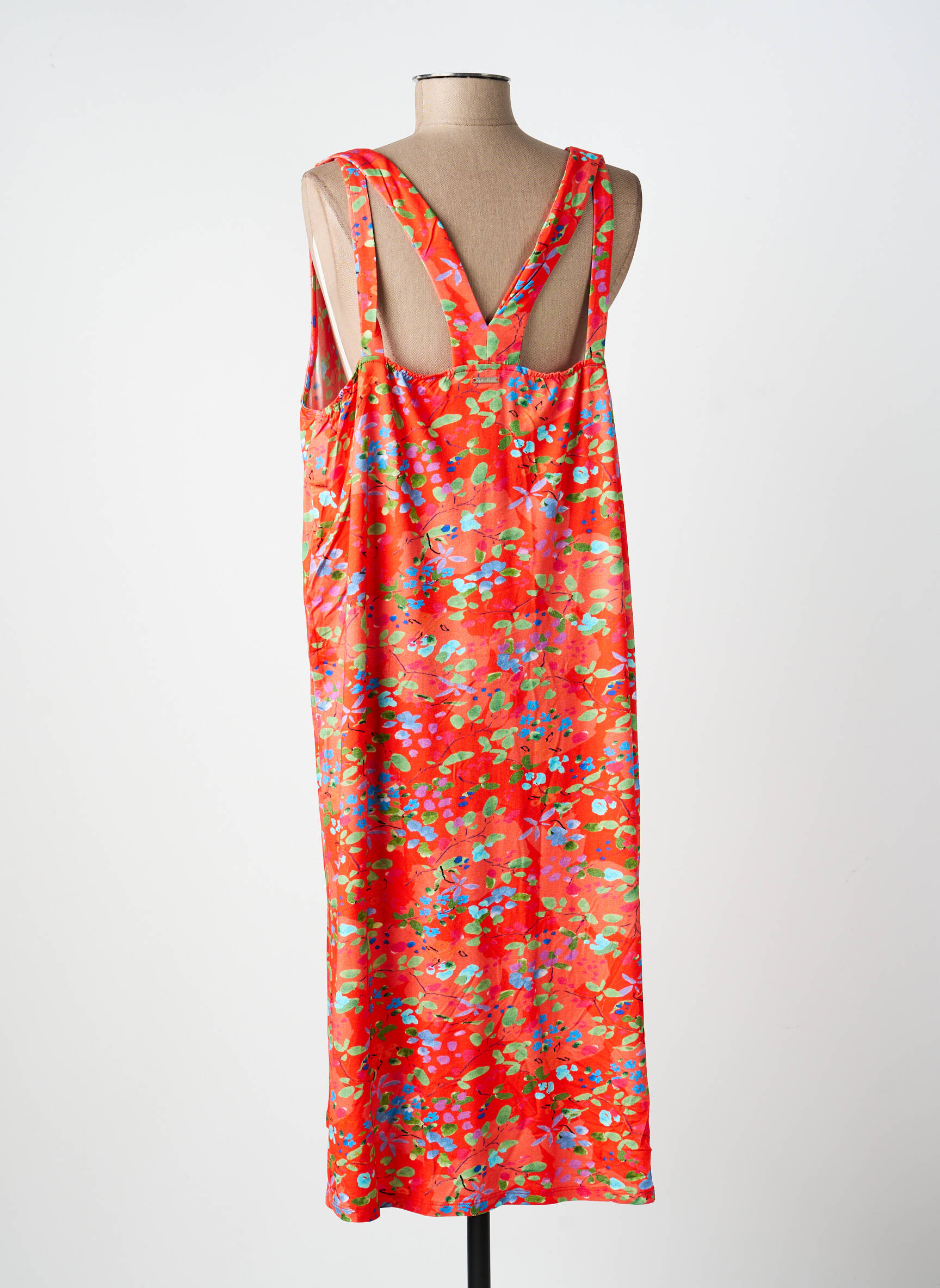 Rochie lungă imprimeu floral fără mâneci portocalie AGATHE & LOUISE femeie