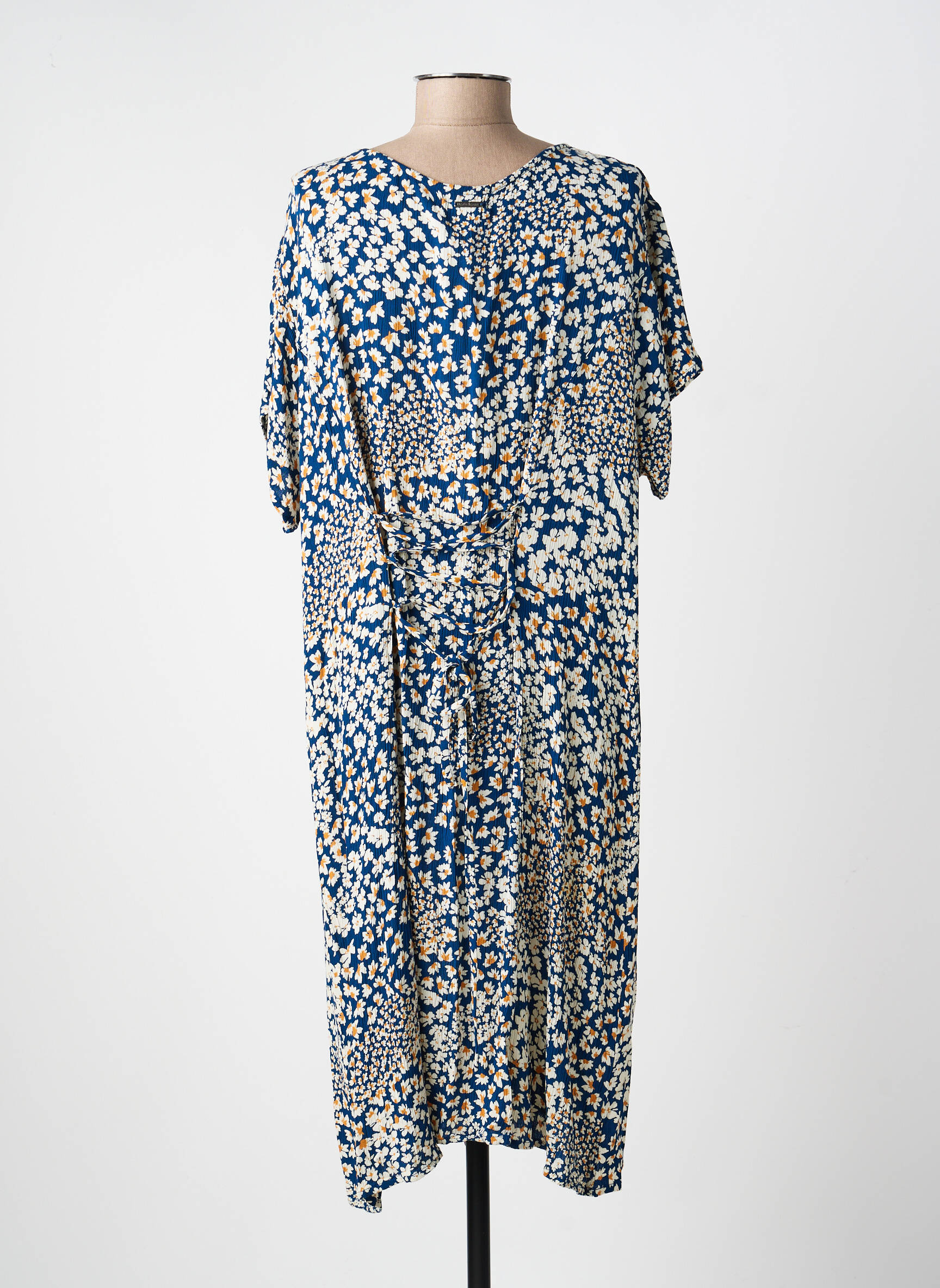 Rochie midi imprimeu floral mâneci lungi albastru AGATHE & LOUISE femeie