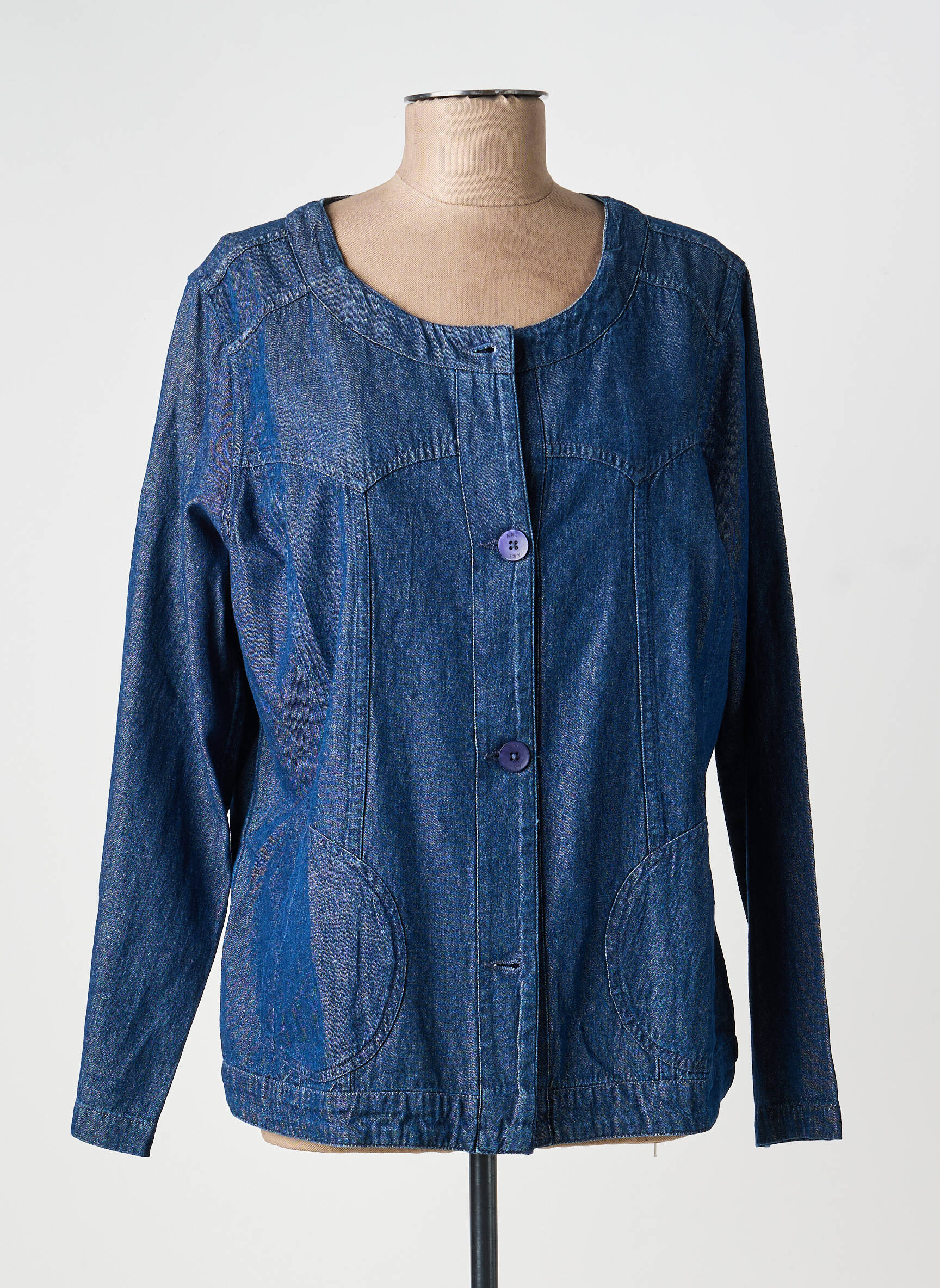 Jachete casual guler rotund albastru AGATHE & LOUISE femeie