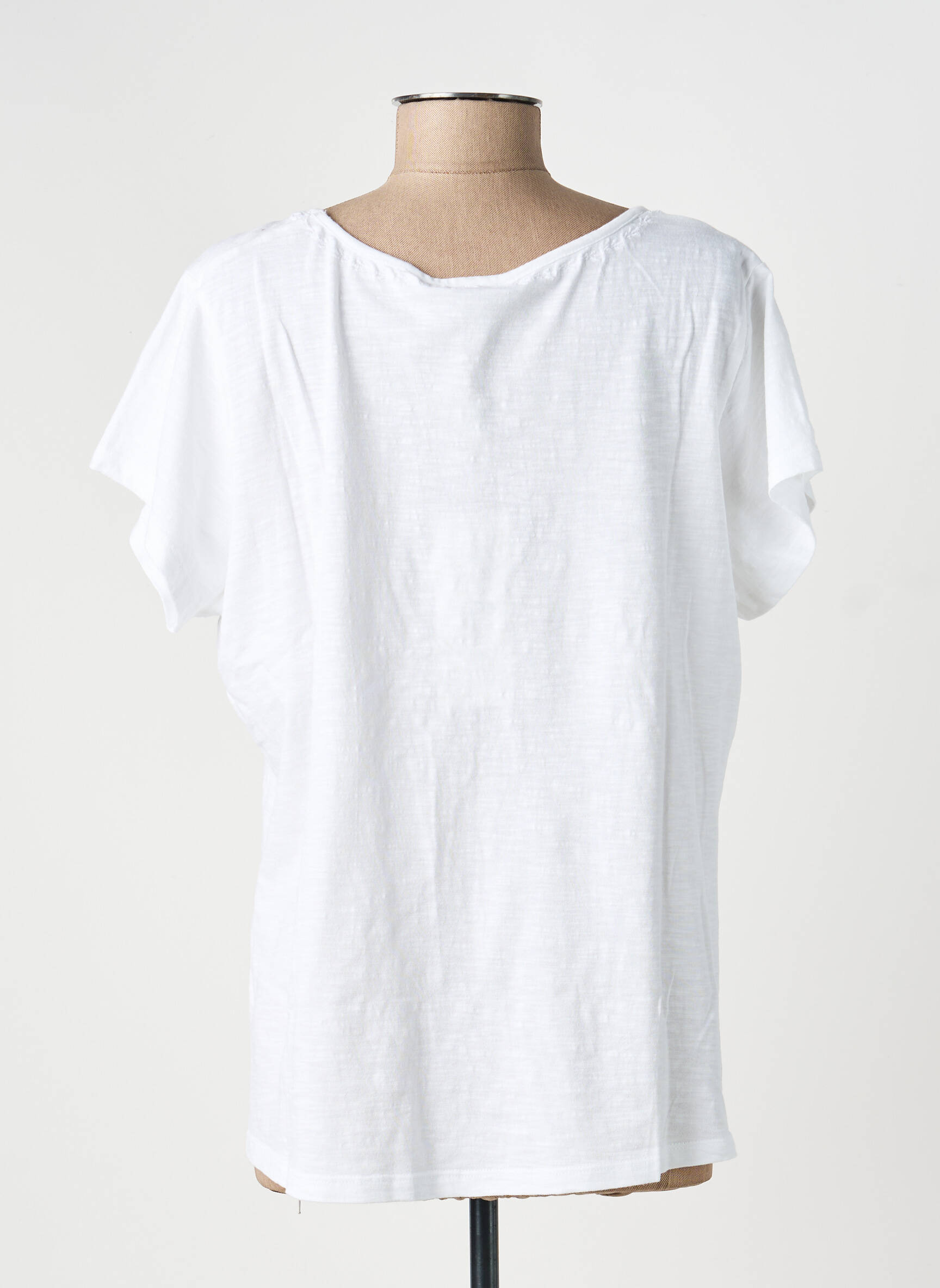 Tricou croială dreaptă mâneci scurte alb AGATHE & LOUISE femeie