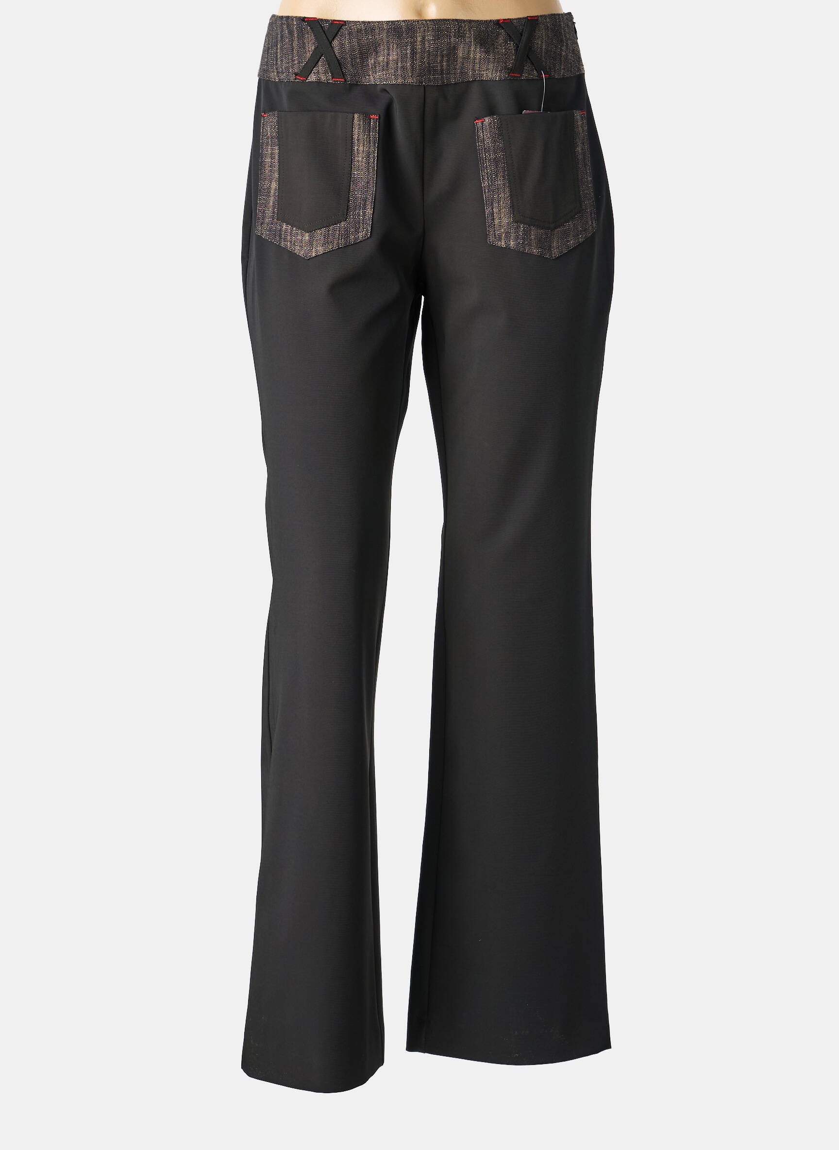 Pantalon drept elasticitate mărime normală negru FELINO femeie