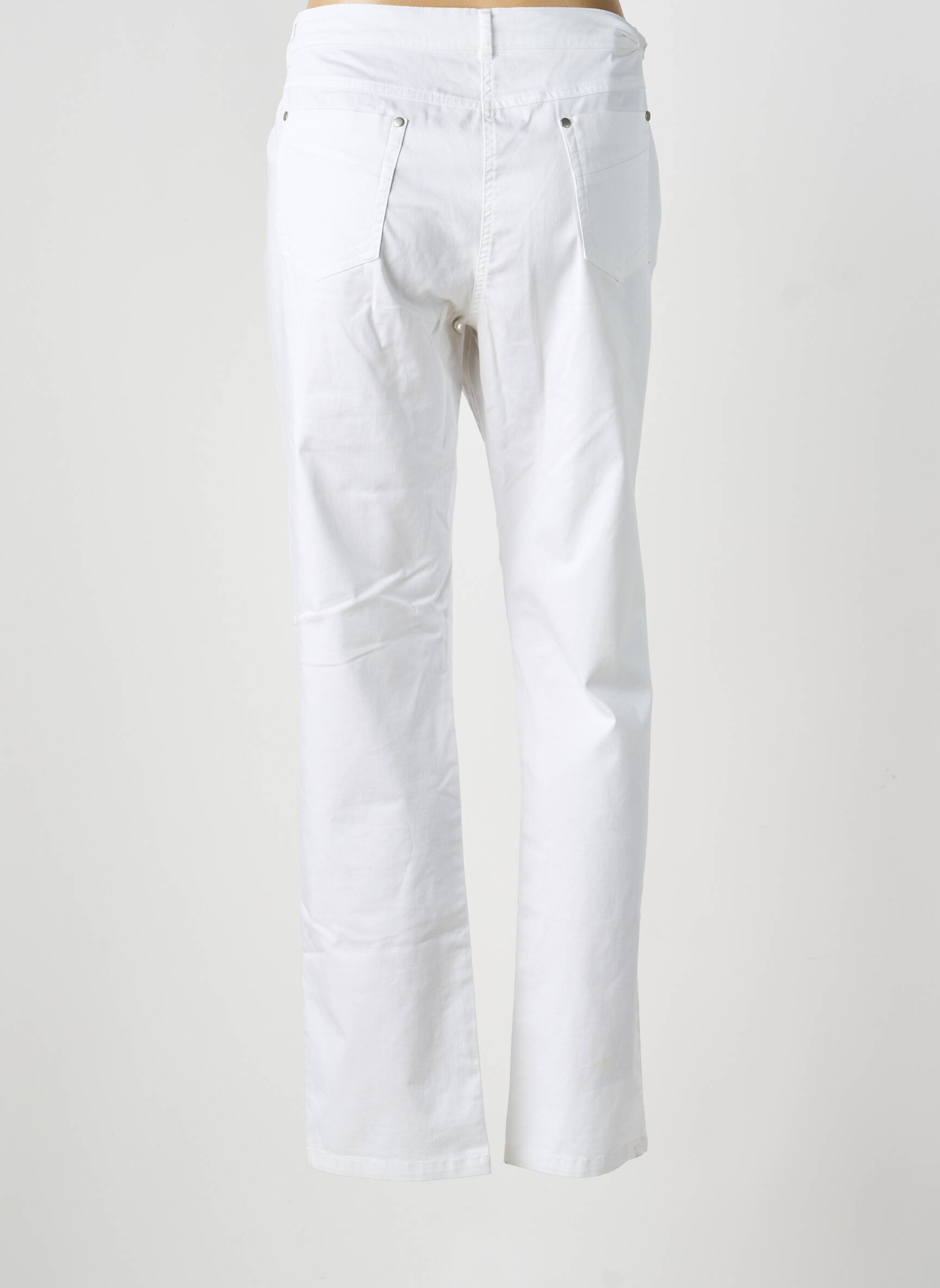Pantalon drept elasticitate mărime normală alb FREDA femeie