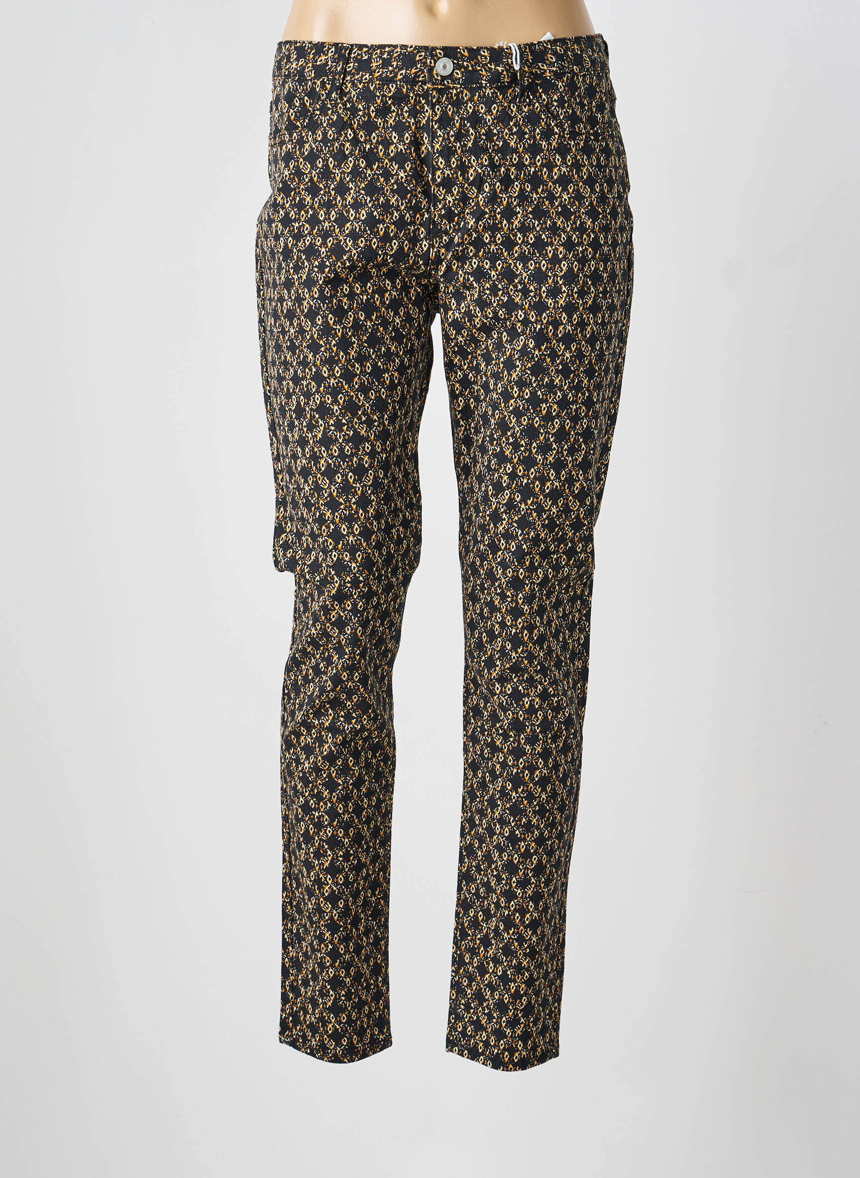Pantalon slim țesătură poplin mărime normală negru KANOPE femeie
