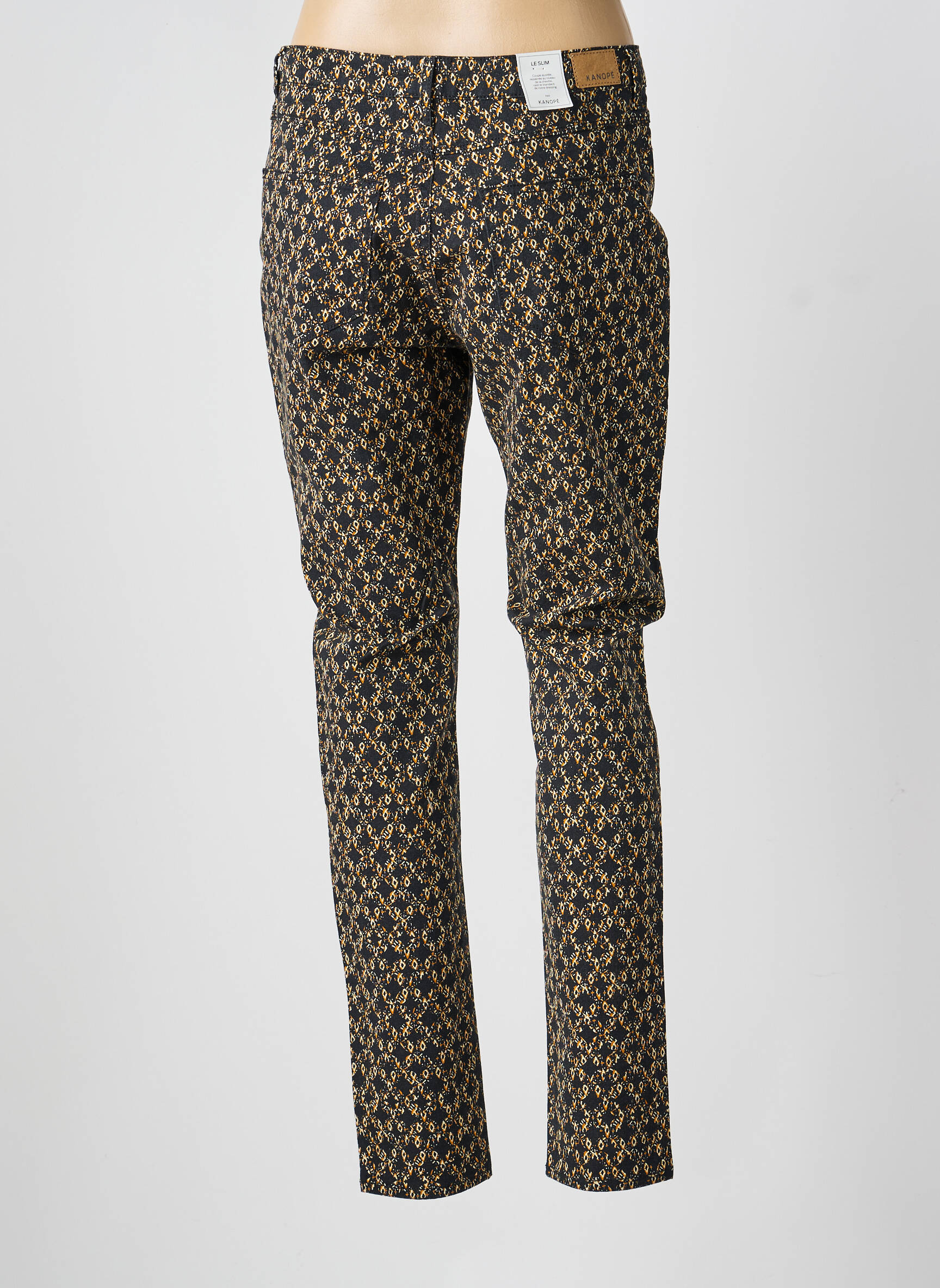 Pantalon slim țesătură poplin mărime normală negru KANOPE femeie