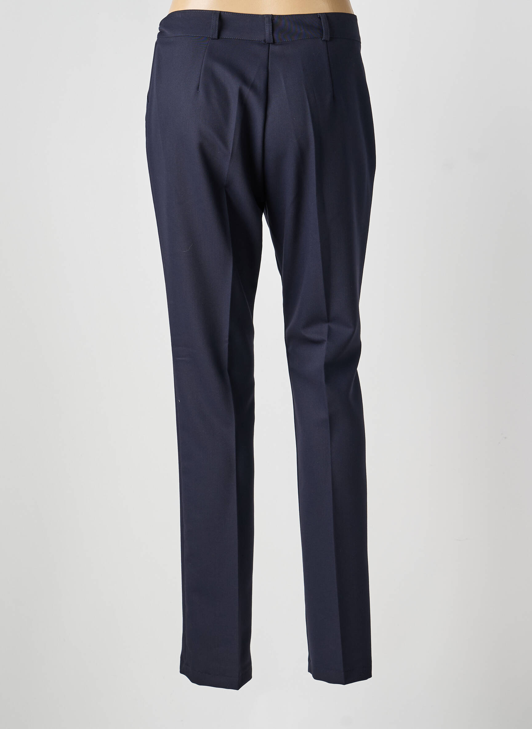 Pantalon drept țesătură poplin mărime normală albastru FEMMES JE VOUS AIME femeie