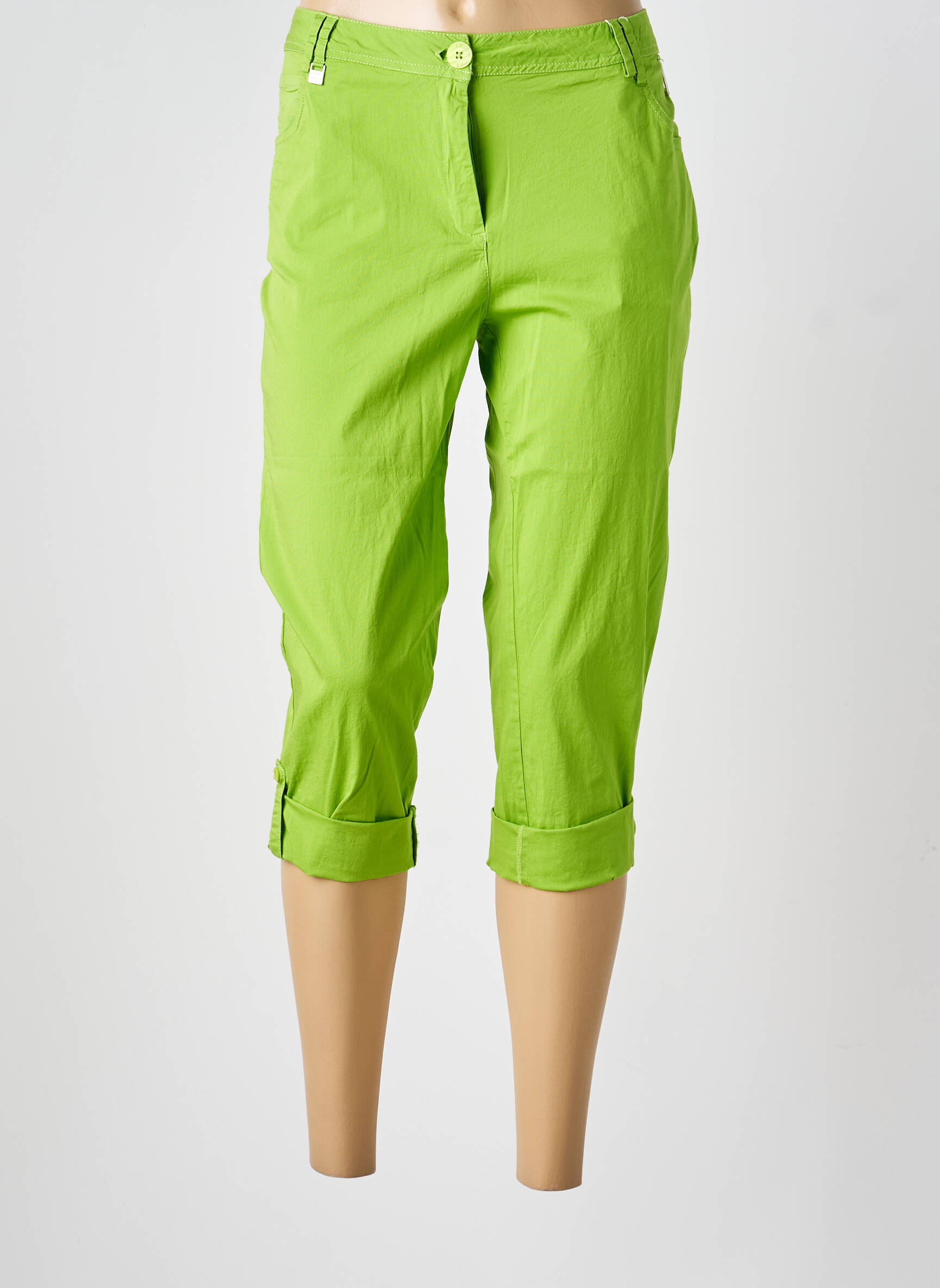 Pantalon trei sferturi elasticitate mărime normală verde AGATHE & LOUISE femeie