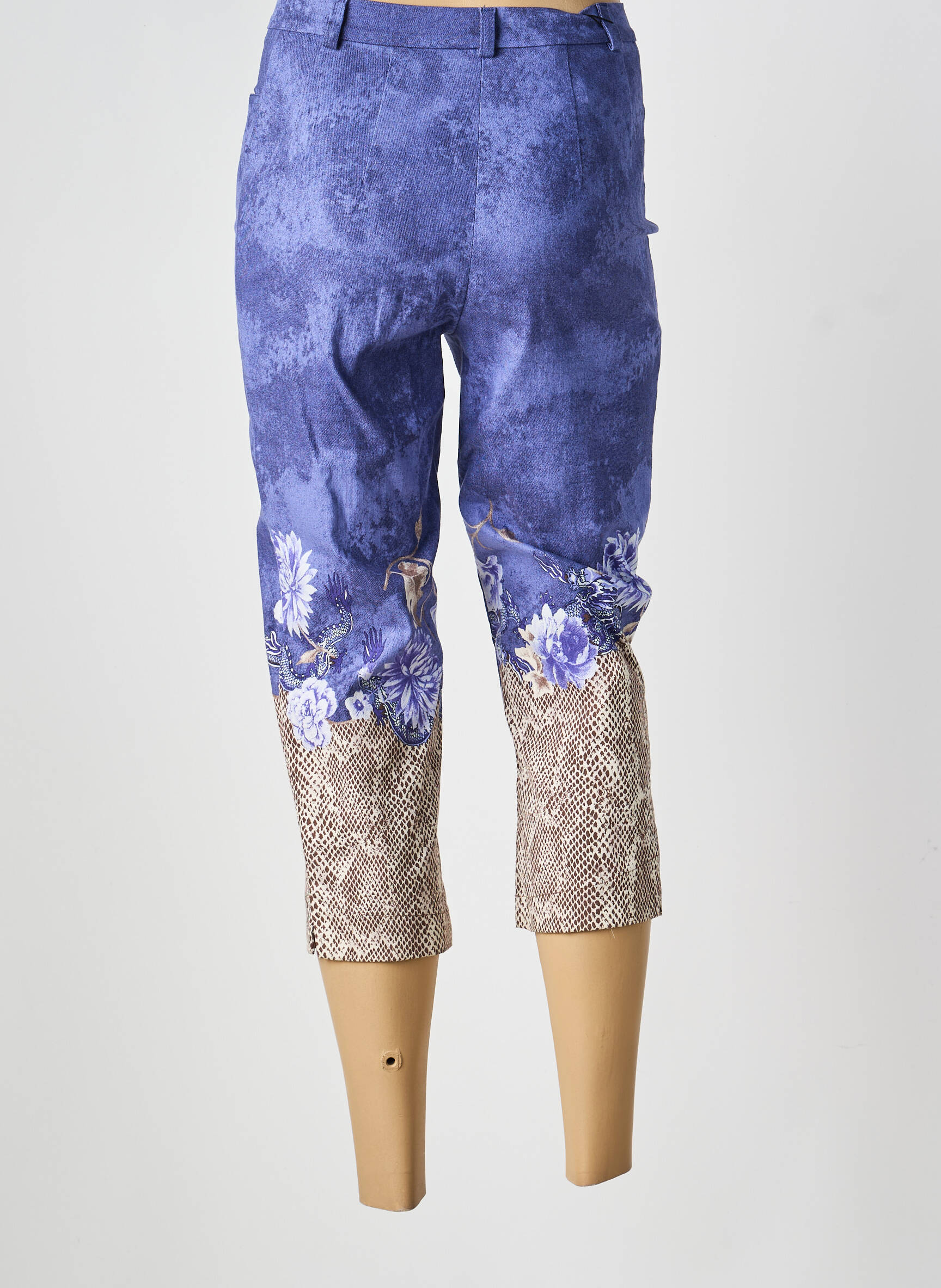 Pantalon trei sferturi croială dreaptă mărime normală albastru ROSA ROSAM femeie