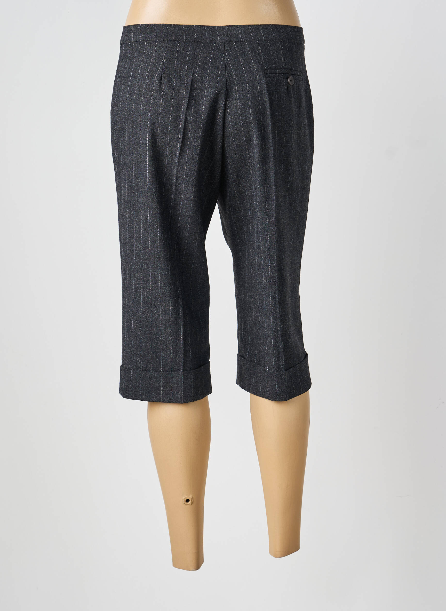 Pantalon trei sferturi elasticitate mărime normală gri FICELLE femeie
