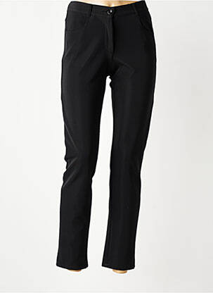 Pantalon slim țesătură poplin mărime normală negru FREDA femeie