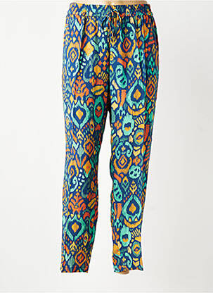 Pantalon drept țesătură poplin mărime normală albastru TINTA femeie