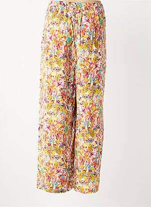 Pantalon larg țesătură poplin mărime normală galben AGATHE & LOUISE femeie