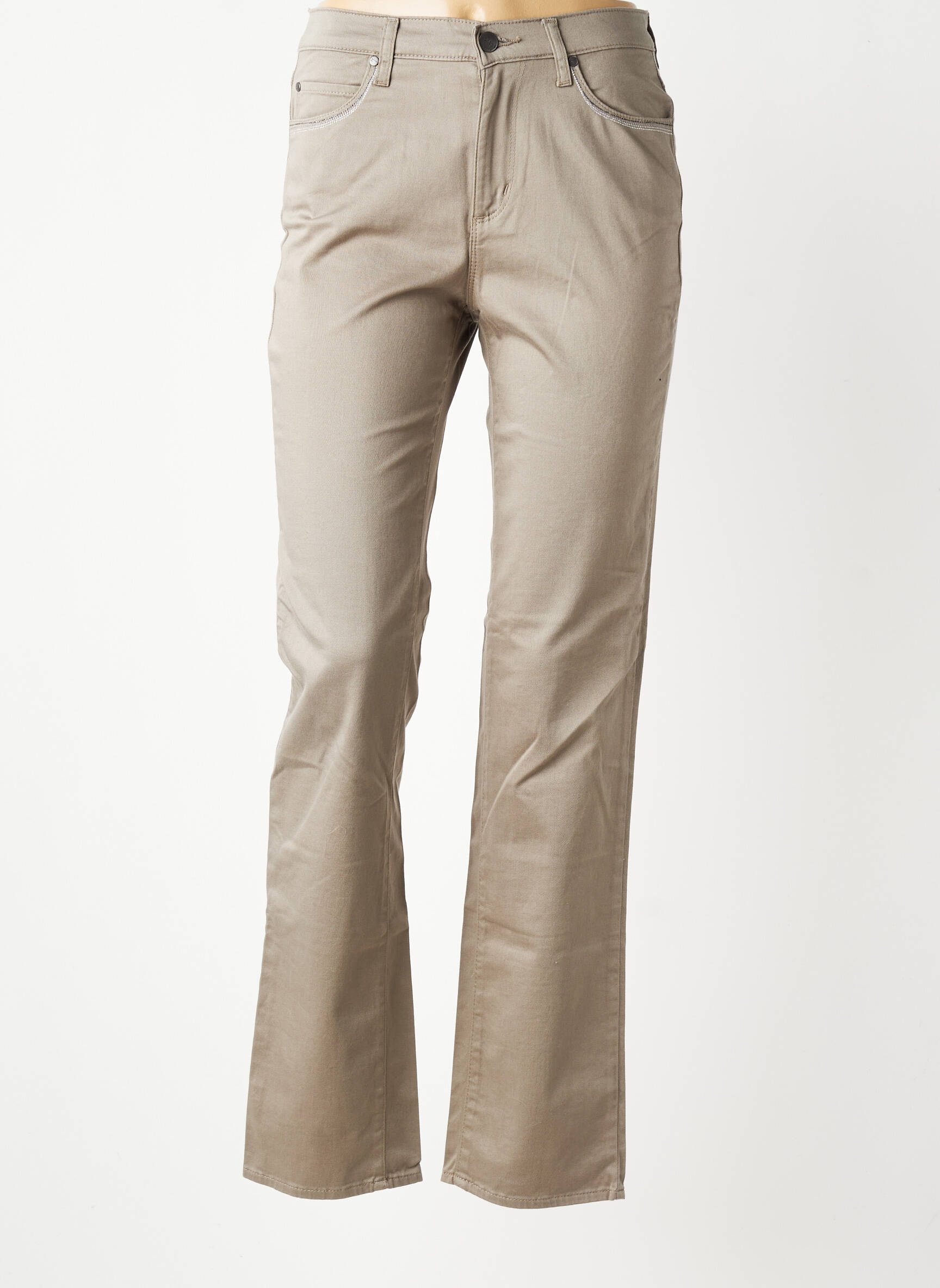 Pantalon drept elasticitate mărime normală bej KANOPE femeie