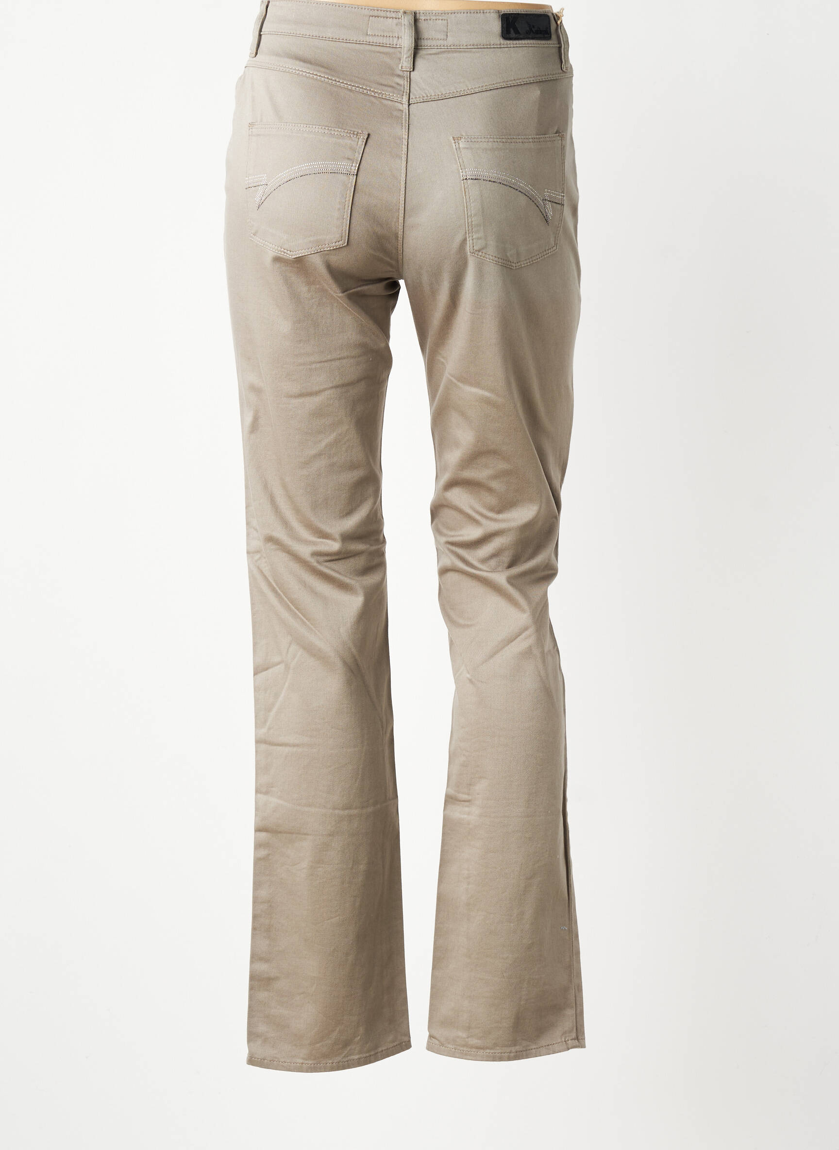 Pantalon drept elasticitate mărime normală bej KANOPE femeie