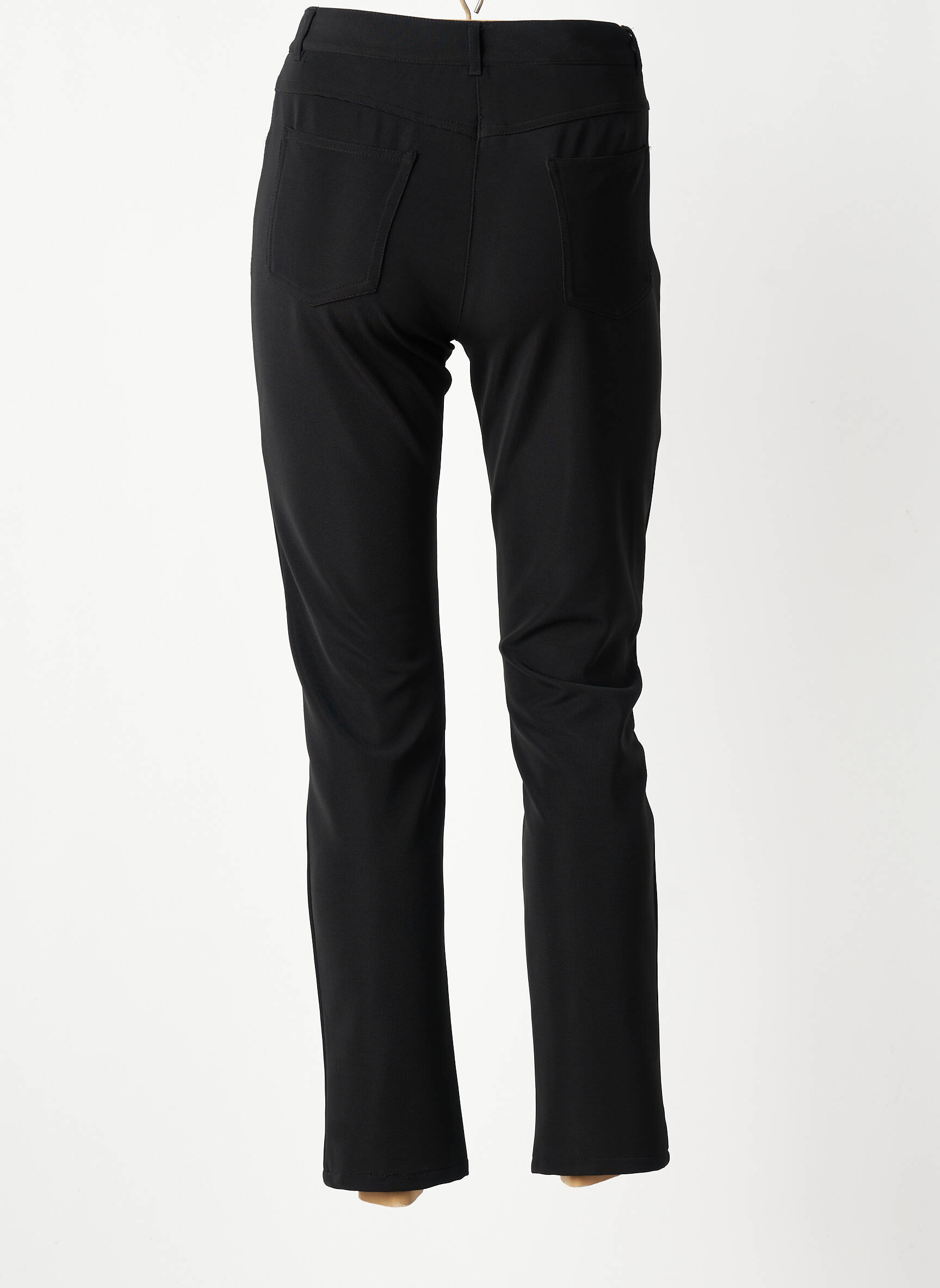 Pantalon slim țesătură poplin mărime normală negru FREDA femeie