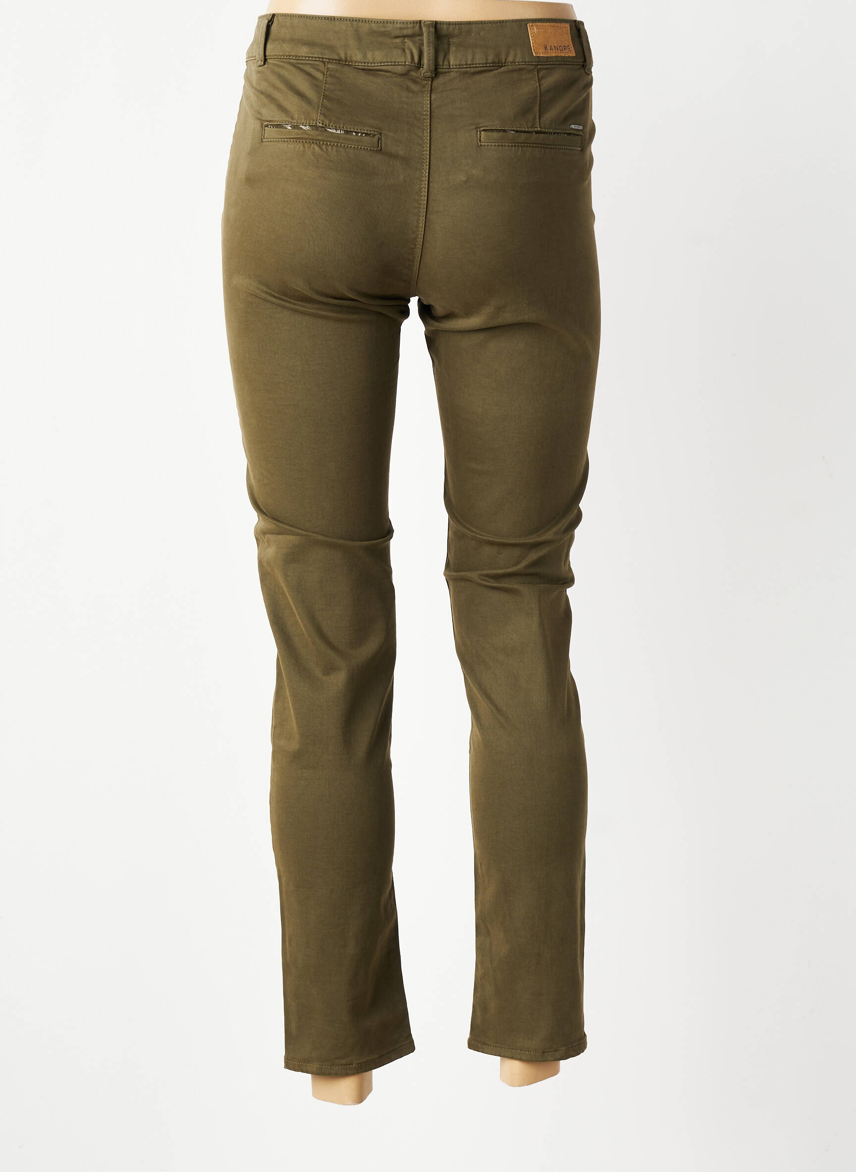 Pantalon chino elasticitate mărime normală verde KANOPE femeie