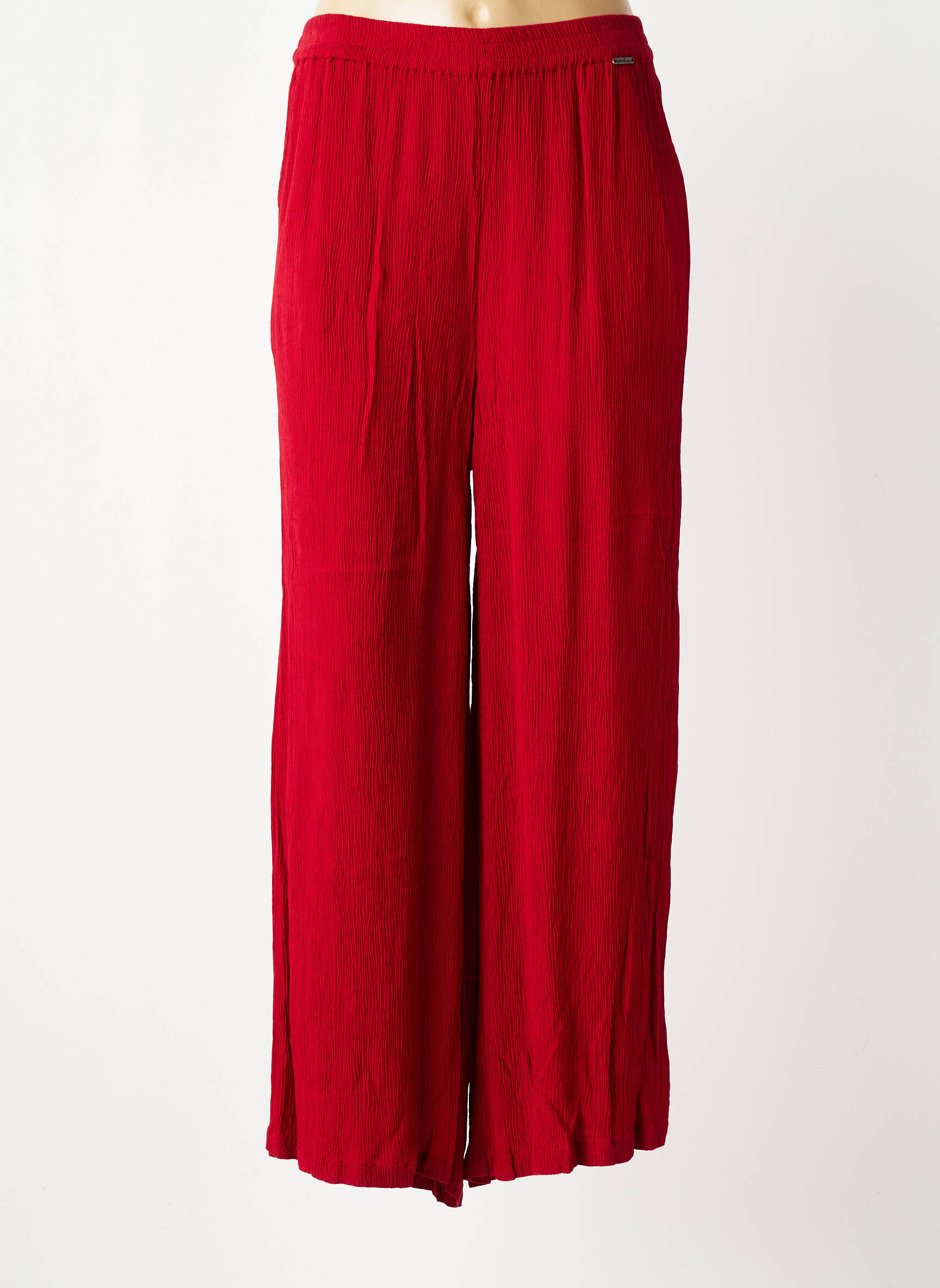 Pantalon larg țesătură crep mărime normală roșu AGATHE & LOUISE femeie