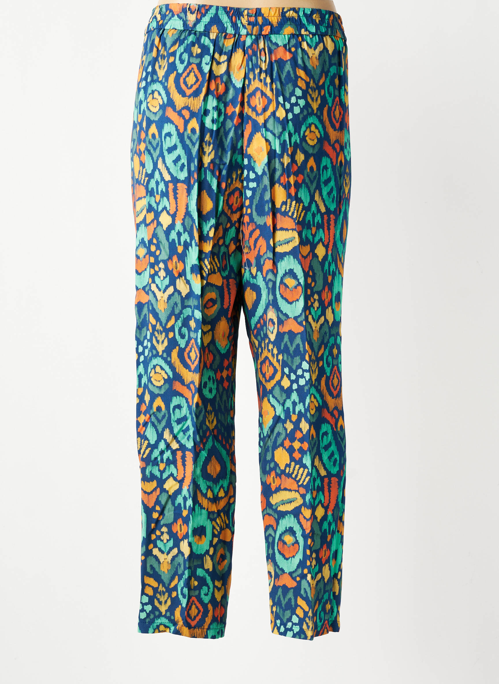 Pantalon drept țesătură poplin mărime normală albastru TINTA femeie