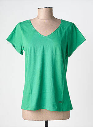 Tricou guler în v mâneci scurte verde AGATHE & LOUISE femeie