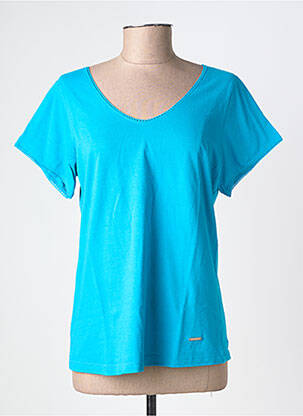 Tricou guler în v mâneci scurte albastru AGATHE & LOUISE femeie