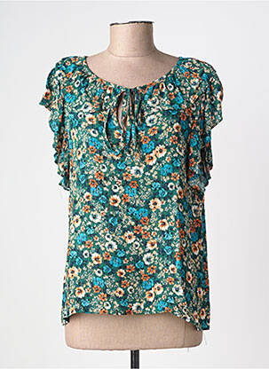 Top croială fluidă mâneci scurte verde VINTAGE LOVE femeie