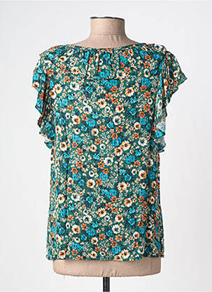 Top croială fluidă mâneci scurte verde VINTAGE LOVE femeie